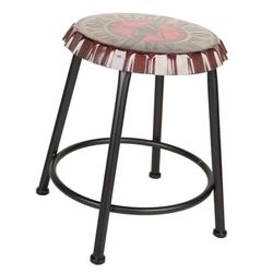 Taburete Redondo De Metal Negro
