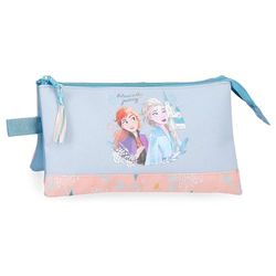 Joumma Disney Frozen Believe in the Journey Drievoudige etui, polyester, 22 x 12 x 5 cm, maat L, Blauw, Drievoudig etui