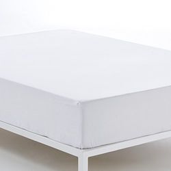 Bajera ajustable color blanco - Cama de 160 (alto 35 cm) - 50% algodón / 50% poliéster - 144 hilos