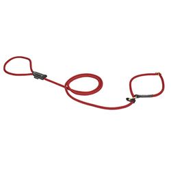 duvoplus, Guinzaglio educativo/da addestramento in nylon solido e morbido con finitura in pelle gamma EXPLOR Forest, misura 170 cm/8 mm rosso, per cani, ideale per passeggiate e spedizioni avventurose