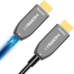 Elfcam®-(2M)8K HDMI-naar-vezel optische kabel-48 Gbit/s eARC VRR - Ultra High Definition voor Cinema&Gaming-Duitse Silan+Laser V26 chip, plooibestendige vezelcompatibel PS5, Xbox, PC & TV 8K (2M)