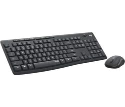 Logitech MK295 Kit Mouse e Tastiera Wireless, Layout ‎Americano QWERTY, Grigio