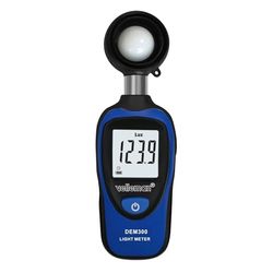 Velleman Medidor de luz digital, função máxima/min, 0-200,000 Lux, ecrã LCD, bolso