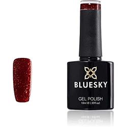Bluesky Smalto Per Unghie Gel, Deep Red Glitter, Lt44, Buio Rosso, Luccichio, Bagliore (Per Lampade Uv E Led) - 10 Ml