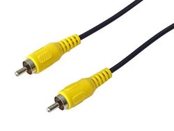 PremiumCord RCA-kabel 2 m, 1 x RCA stekker naar 1 x RCA stekker, audio-video-verbindingskabel, kleur zwart 2 m