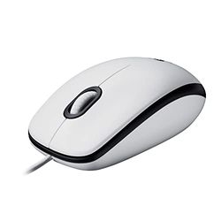 Logitech M100 Wired USB Mouse, 3-Buttons,1000 DPI Optical Tracking, Ambidextrous, Compatible with PC, Mac, Laptop - White