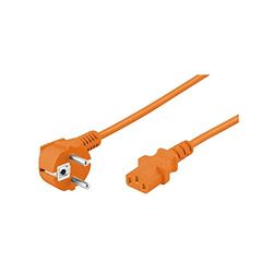 Goobay 95289 aansluitkabel voor koelapparaten schuin, 3 m, oranje, geaarde stekker (type F, CEE 7/7) > apparaataansluiting C13 (aansluiting voor koudapparaat)