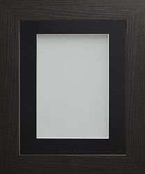 Frame Company Watson Range Black 50x40cm Picture Photo Frame with Black Mount for Image 40x30cm*Choice of Sizes* Fitted with Real Glass