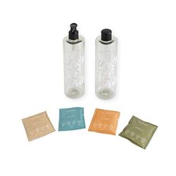 Valquer Shake - pack 4 Geles de ducha sostenibles. Gel corporal refill. Una botella = Infinidad de geles. 25 gr - 400 ml - 2 botellas + 4 sobres de 25 gr