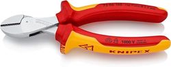 Knipex X-Cut® Alicate de corte diagonal compacto com grande efeito alavanca cromado, isolado com capas multicomponentes, de acordo com a norma VDE 160 mm (cartolina auto-serviço/blister) 73 06 160 SB