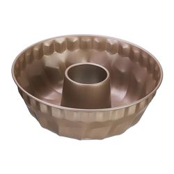 Relaxdays Moule à kouglof, pour Divers gâteaux, Dimensions H x D : 9 x 25 cm, Plat pour savarin, antiadhésif, Beige
