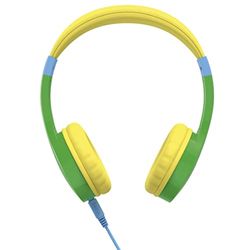 Hama Kinderkoptelefoon (stereo hoofdtelefoon, bekabelde kinderkoptelefoon met decibelbegrenzing 85 dB, on-ear headset, 120 cm audiokabel, 3,5 mm jack) geel/groen