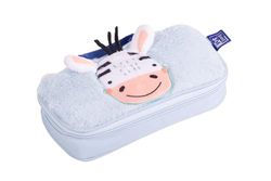 Oxford, Estuche Infantil 3 a 6 años, Niño/Niña, Tacto Suave Peluche, Lavable, Medidas 23.5 x 12 x 3.5 cm, Diseño Zoe Zebra