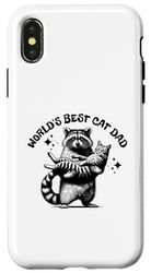 Funny Raccoon Cat Father's Day Dad Case for iPhone X/XS