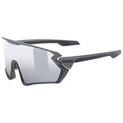 uvex sportstyle 231 - sportbril voor dames en heren - condensvrij - drukvrij draagcomfort & perfecte pasvorm - black-grey matt/mirror silver - one size