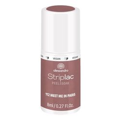 alessandro Striplac Peel or Soak - VEGAN- MEET ME IN PARIS Vermelho de unhas LED em violeta-toupeira, para unhas perfeitas em 15 minutos, 8 ml