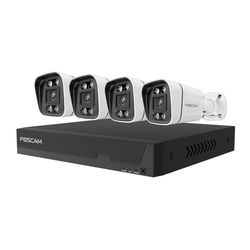 Foscam FN9108E B4 2T (weiß, 8 Kanal Netzwerk-Videorekorder FN9108E, 4x V5EP Überwachungskamera)