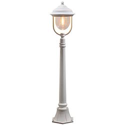 Konstsmide 7225-250 Parma Lampada per Sentiero, BxPxH 24x24x118 cm, 1 x 75 W, IP43, Colore: Bianco Opaco