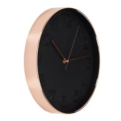 THE HOME DECO FACTORY CMHD3304 Relógio de parede D.30,5 cm, PP, preto/cova, 30,70 x 4,50 x 30,70 cm