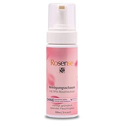 Rosense Mousse nettoyante - Nettoyant visage hydratant avec 91% d'eau de rose naturelle végétalienne - 150 ml