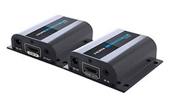 PremiumCord - Extensor HDMI de até 60 m através do cabo de conexão Cat6/Cat6a/Cat7, cabo LAN, caixa de metal, compatível com Full HD 1080p 60 Hz