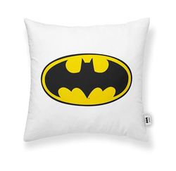 BELUM | Funda de cojín 100% algodón Batman White A 45x45cm, Funda de cojín Suave, Funda de cojín de Varios tamaños, Funda de cojín Multicolor
