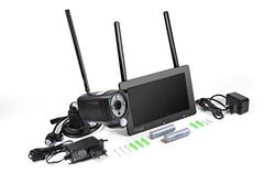 Technaxx Germania Set di videocamere di sorveglianza di sicurezza Wireless FullHD Touchscreen Monitor da 7 pollici PIR Visione diurna e notturna Funzione di allarme Notifiche TX-128