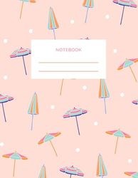 NOTEBOOK: A journal notebook with unique umbrella design soft pink color 100 pages