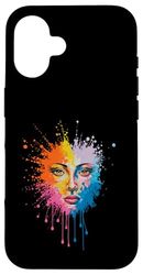 Éclaboussures colorées Abstrait Visage Vibrance Coque pour iPhone 16