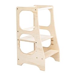 Sämann Torre de Aprendizaje Nature Steps para niños, Altura Regulable con protección antivuelco, máxima Seguridad, ayudante de Cocina Montessori y Torre de Aprendizaje, Torre de Aprendizaje a Partir