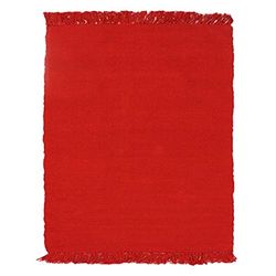 The Deco Factory Simply Coton - Tappeto 100% cotone rosso, 150 x 200