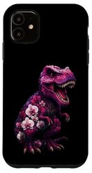 Orchid T-Rex Dinosaur Flower Gardening Floral Case for iPhone 11