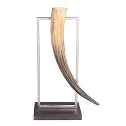 Figura Decorativa Cuerno 22 x 10 x 38 cm Natural Negro