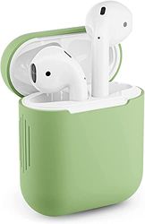 Skyddsfodral för Apple Airpods 1 & 2 silikonfodral Airpod-fodral exakt passform (ljusgrön)