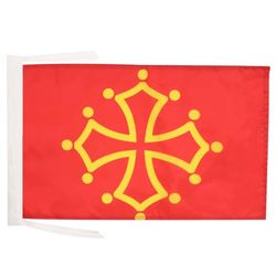 AZ FLAG - Midi-Pyrénées - Occitania Flag - 18'' x 12'' - 100% Polyester French region of Midi-Pyrénées - Occitanie Small Banner with Two Cords - Fade Resistant - Vivid Colors - 18x12 in - 45x30 Cm