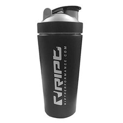 Ript Performance Unisex Gym Workout Training Protein Mixer Multi Purpose Stainless Steel Metal Black/Grey, One Size, Shaker Bottle