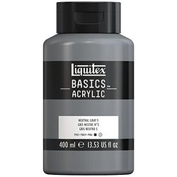 Liquitex Basics Acrylic Paint, Neutral Grey, 400 ml Bottle