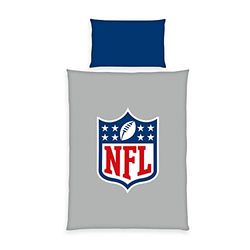 Herding Juego de Cama NFL, Funda de Almohada de 65 x 100 cm, Funda nórdica de 160 x 210 cm, con Cremallera Lisa, algodón