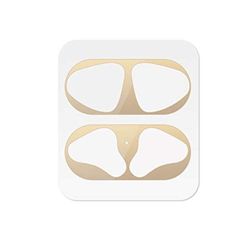 StyleDesign - Adesivo antipolvere compatibile con Apple AirPods, protezione antipolvere in metallo, colore oro