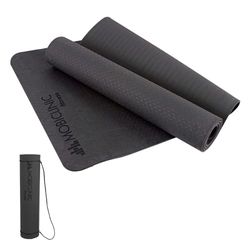 Yoga mat | Anti-slip | 181x61x0.6cm | Flexibel | TPE | Wasbaar | Eco-vriendelijk | Zwart | EY-01| Mobiclinic