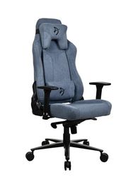 Arozzi Vernazza Premium zachte stof, ergonomische computer-/kantoorstoel met hoge rugleuning, draaibare kantelstoel, verstelbare hoogte en nekondersteuning, blauw