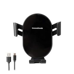 InnovaGoods® Supporto per cellulare da auto con ricarica rapida, caricatore wireless 15W max, rotazione a 360º, compatibile con iPhone, Samsung e altri dispositivi a induzione