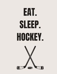 Hockey Notebook; Sports Notebook, 100 pages, 11'x8-1/2'' School Notebook