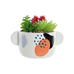 Planta Decorativa Dkd Home Decor Blanco PVC Dolomita (17 X 12.5 X 14 Cm)