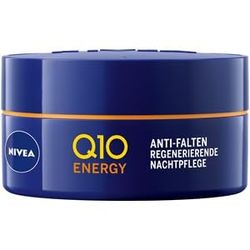 NIVEA Q10 Energy Anti-Wrinkle nattvård, fuktgivande nattkräm med Q10, E-vitamin och C, ansiktsvård mjukar upp rynkor och stramar åt huden, Q10 Energy Regengenererande nattvård (50 ml)