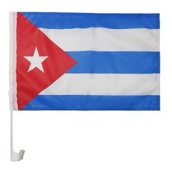 AZ FLAG - Drapeau Cuba Pour Décoration Voiture Avec Attaches En PVC Et Système d'Accroche - Car Flag Cubain - 100% Polyester - 50g - 45x30 cm