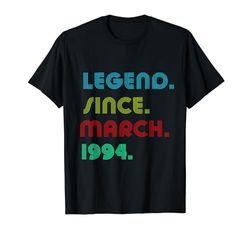 30 anni leggenda dal marzo 1994 30° compleanno divertente Maglietta