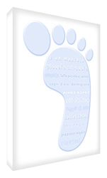 Feel Good Art FOOT-A6BLK-14IT Token Décoration en acrylique avec inscription en relief, bleu clair, 14,8 x 10,5 x 2 cm