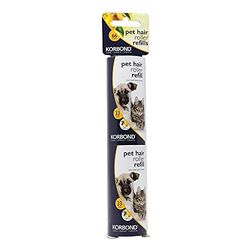 Korbond Conjunto de 2 peças para rolo tira-pelos com fragrância, elimina pêlos de animal de estimação, peluitos e pó, para roupas, móveis e tapetes, 66 folhas perfuradas de papel adesivo, 9, 8 m,