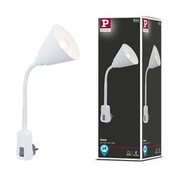 Paulmann 95429 Presa Junus con Braccio Flessibile Max. 20 Watt Lampada Grigio Metallo, plastica Luce E14